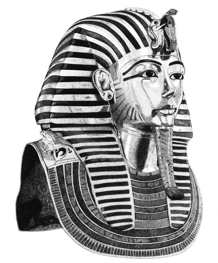 764x922 Art Print - Tutankhamun Sketch