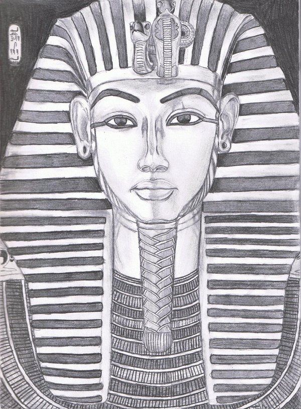 600x814 King Tut Reference - Tutankhamun Sketch