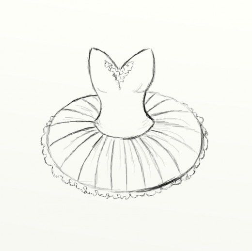 520x518 How To Draw A Tutu Watercolor Drawings, Art And - Tutu Sketch