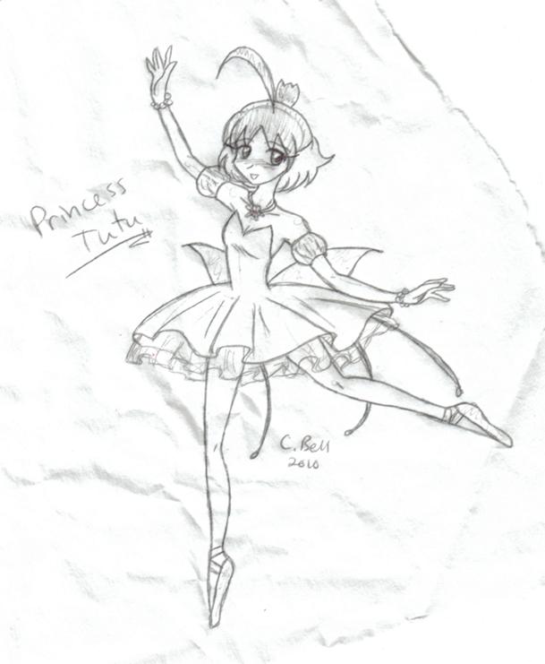 609x741 Princess Tutu Pen Sketch By Keeperofcoffins - Tutu Sketch