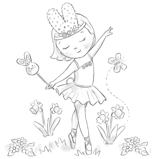 600x607 Spring Ballet Sketch For Tutu Studios, Australia - Tutu Sketch
