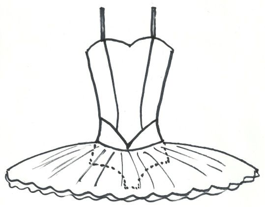 539x420 Ballerina Tutu Template - Tutu Sketch