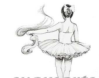 340x270 Original Drawing For Sale The Young Ballerina. Pencil On Card Etsy - Tutu Sketch
