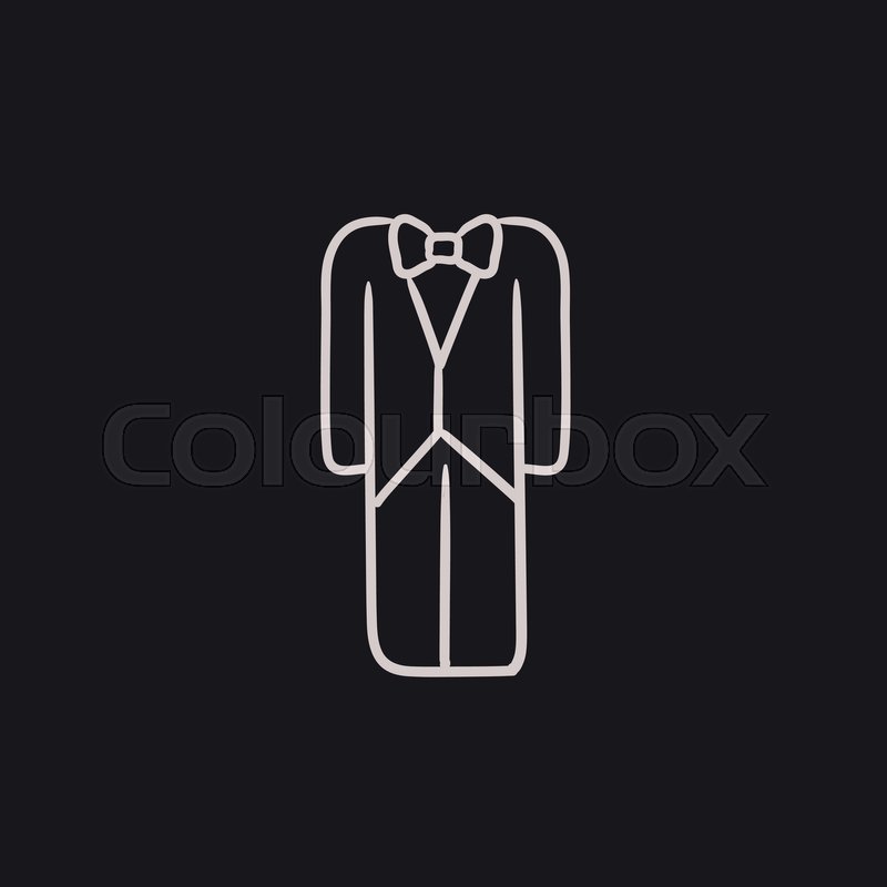 800x800 Wedding Tuxedo Vector Sketch Icon Isolated On Background. Hand - Tuxedo Sketch