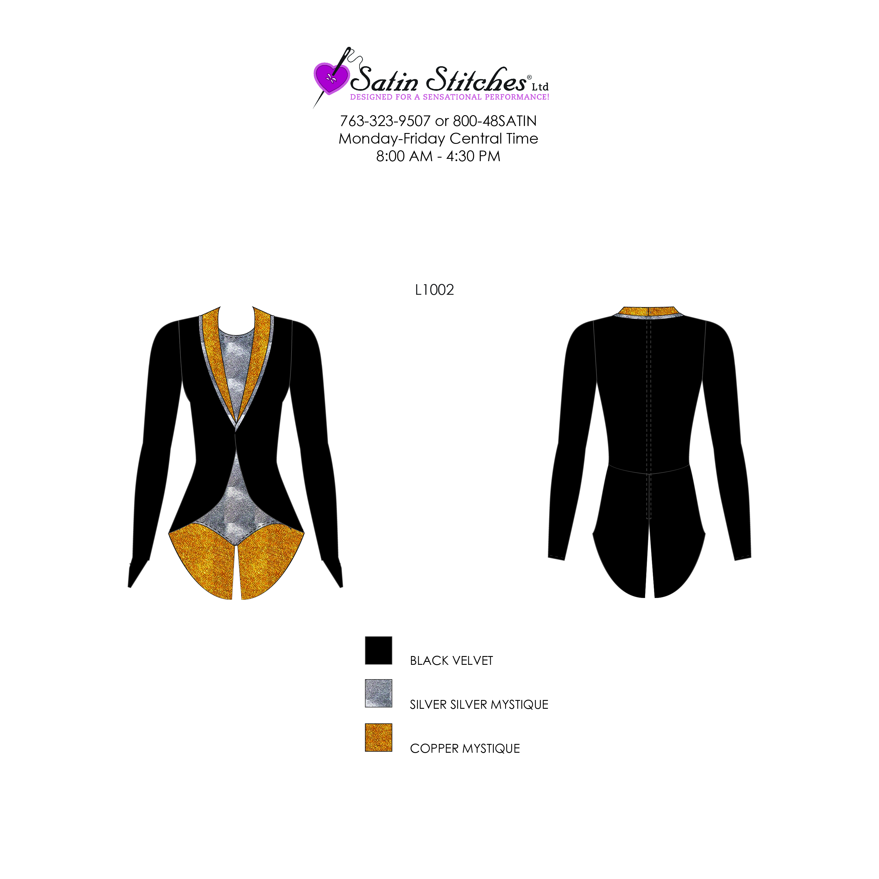 3000x3000 Dance Costumes Long Sleeved Tuxedo Leotard Dance Leotards - Tuxedo Sketch