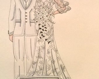 340x270 Dress Tuxedo Sketch Etsy - Tuxedo Sketch