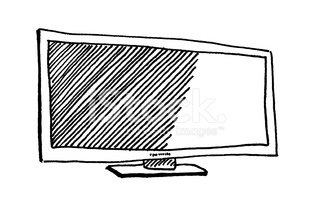 314x200 Flatscreen Tv Sketch Stock Vectors - Tv Sketch