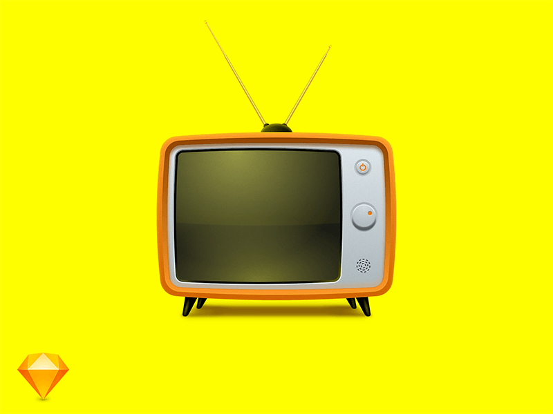 800x600 Old Tv Set Illustration Freebie - Tv Sketch