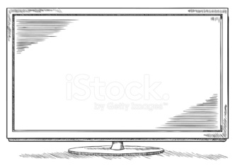 332x234 Sketch Style Tv Set Stock Photos - Tv Sketch