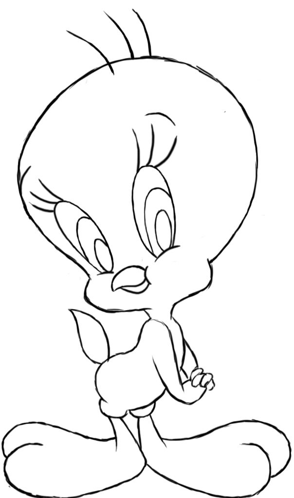 604x1023 Drawings Of Tweety Bird Frases Positivas Drawings - Tweety Bird Sketch