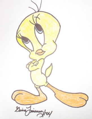 325x420 Gangster Tweety Bird Sketch - Tweety Bird Sketch
