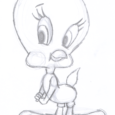 402x402 How To Draw Tweety Bird - Tweety Bird Sketch