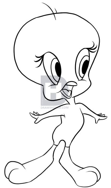 427x720 How To Draw Tweety, Step By Step, Drawing Guide, By Darkonator - Tweety Sketch