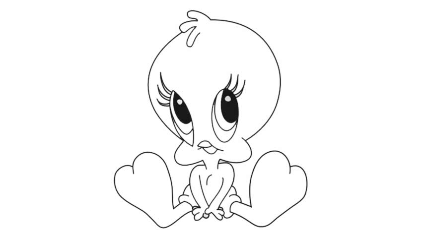 854x480 How To Draw Tweety Bird - Tweety Sketch