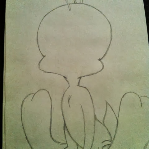 480x480 Artistic Blog Pencil Tweety Sketch Before And After - Tweety Sketch