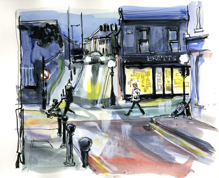 700x571 Wet Twilight Sketching Urban Sketchers - Twilight Sketches