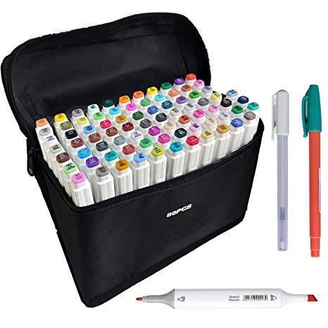 466x466 Ugui 80 Colors Artist Markers Dual Tip Permanent - Twin Sketch