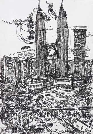 Twin Towers Sketch at PaintingValley.com | Explore collection of Twin