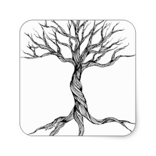 307x307 Twisted Tree Stickers Zazzle - Twisted Tree Sketch