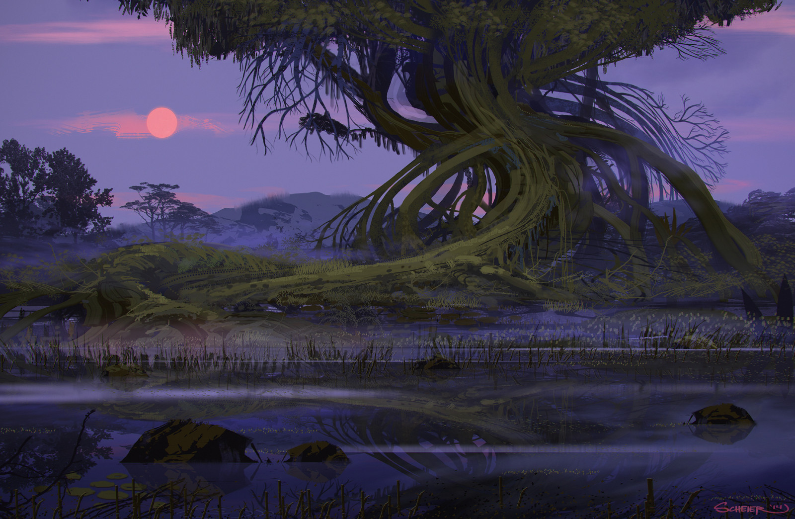 1600x1044 Jason Scheier - Twisted Tree Sketch