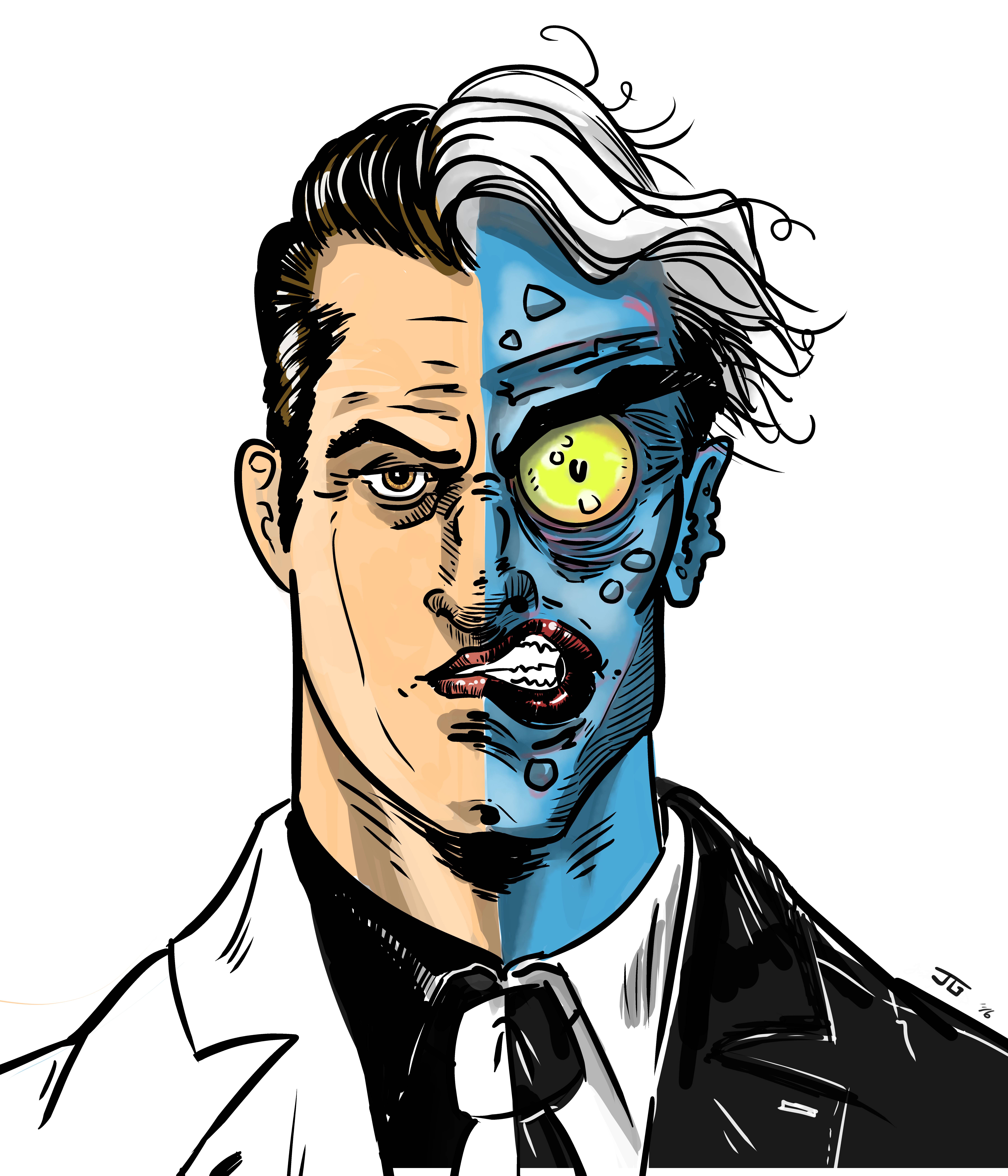 7200x8400 My Daily Sketch - Two Face Sketch. 