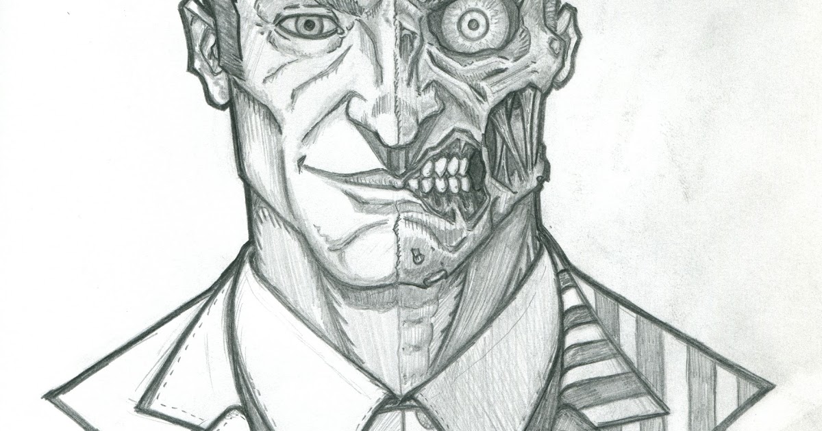 1200x630 The Fine Art Of Nerditry Two Face, The Second Time Around - Two Face Sketch