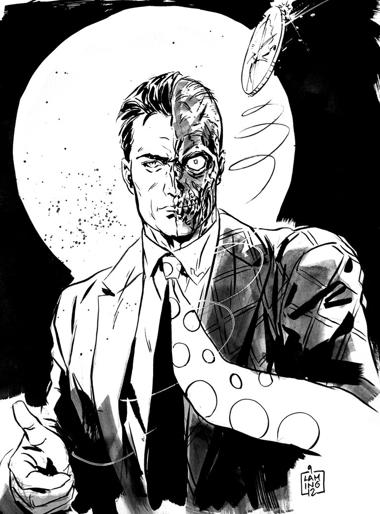 769x1040 Two Face Convention Sketch By Marclaming - Two Face Sketch