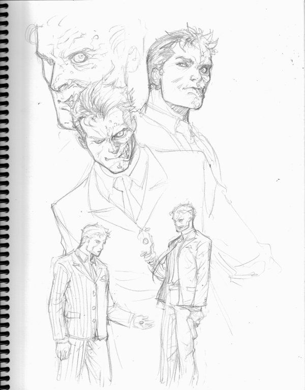 600x768 Two Face Sketches By 0boywonder0 Sketches - Two Face Sketch