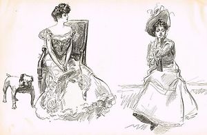 300x196 The Gibson Book Girls - Two Girls Sketch