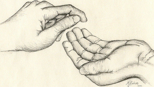500x284 Two Hands Pencil Drawing Of Two Hands The Feeling I Get - Two Hands Sketch
