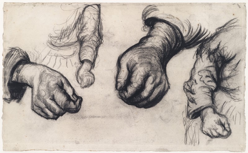 800x493 Artwork By Vincent Van Gogh - Two Hands Sketch