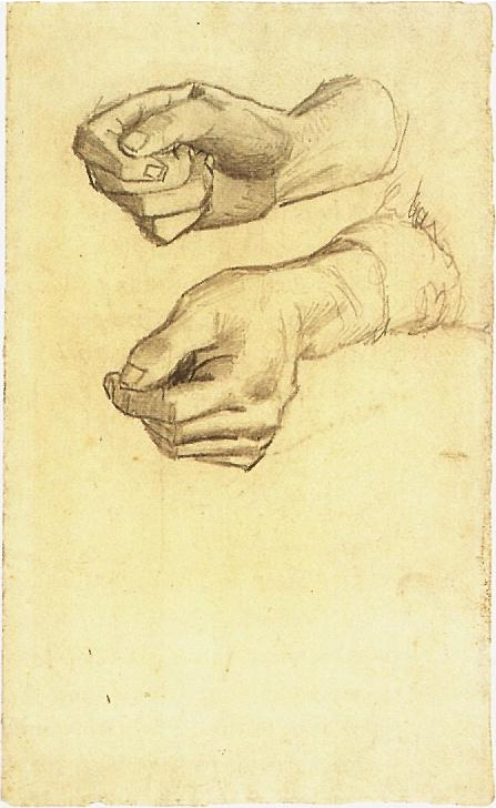 447x728 Two Hands By Vincent Van Gogh - Two Hands Sketch