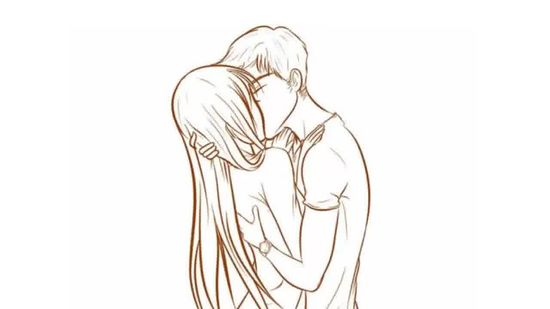 550x309 How To Draw People Kissing (With Pictures) - Two People Hugging Sketch