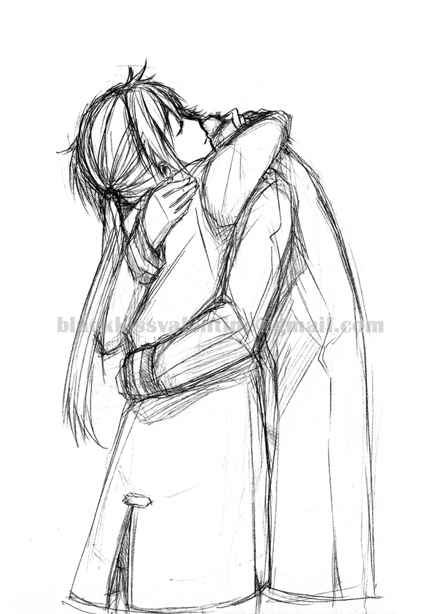 633x882 Sketch - Two People Hugging Sketch