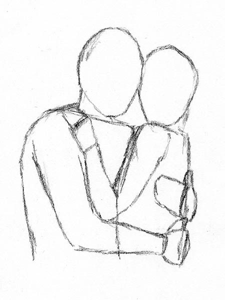 449x600 7 Best Images About Dibujos Drawings, Jumping - Two People Hugging Sketch