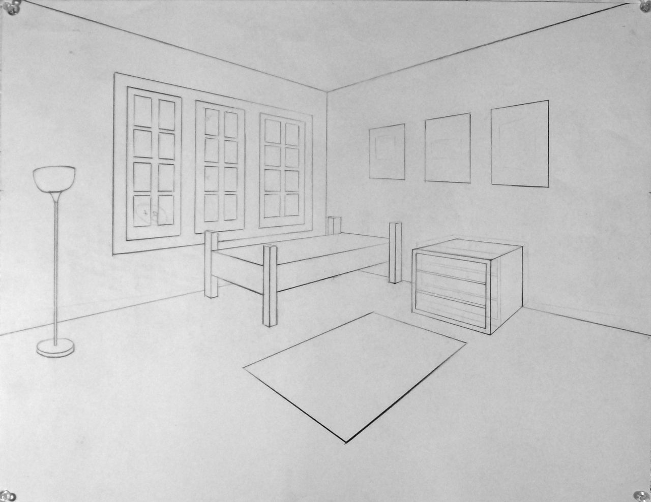 1280x988 Drawing 2 Two Point Perspective Interior Examples Art Elements - Two Point Perspective Sketch