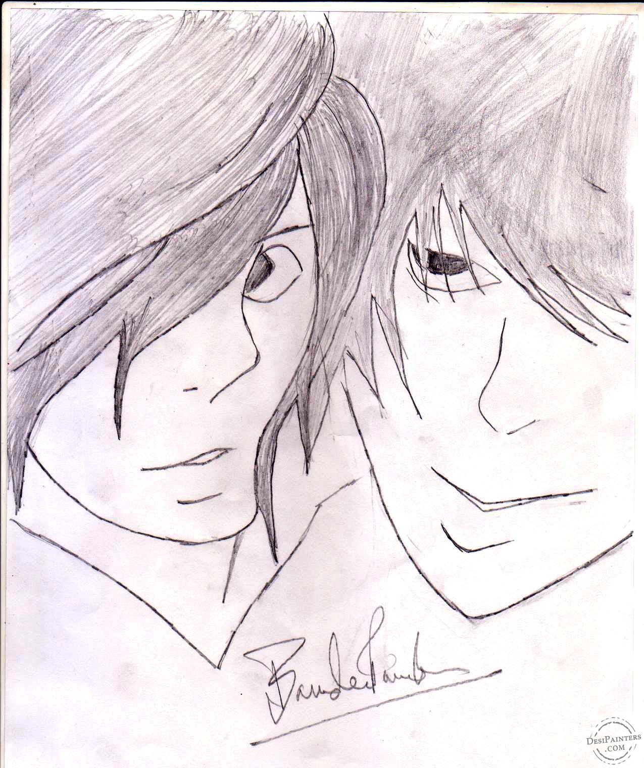 1275x1520 Pencil Sketch Of Two Lovers - Two Sketch