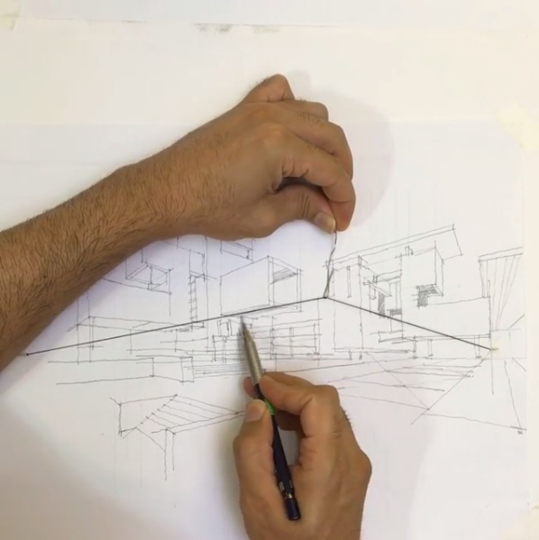 598x599 This Simple Trick Makes Drawing With Two Point Perspective A - Two Sketch