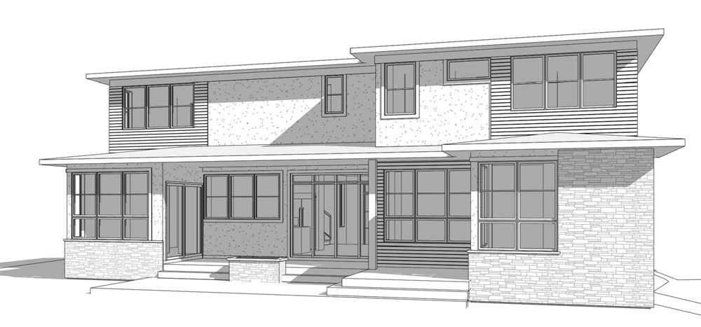1000x467 Brent Ellergodt Design Chestermere Custom Home - Two Story House Sketch