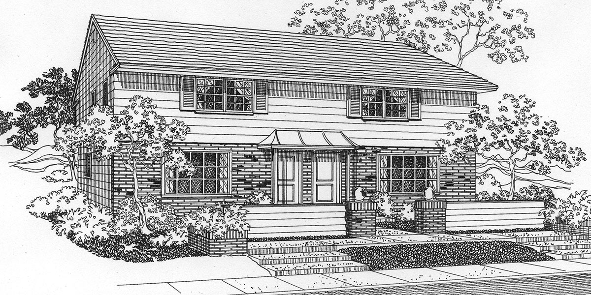 1200x600 Duplex Plans With Basement, 3 Bedroom Duplex House Plans - Two Story House Sketch