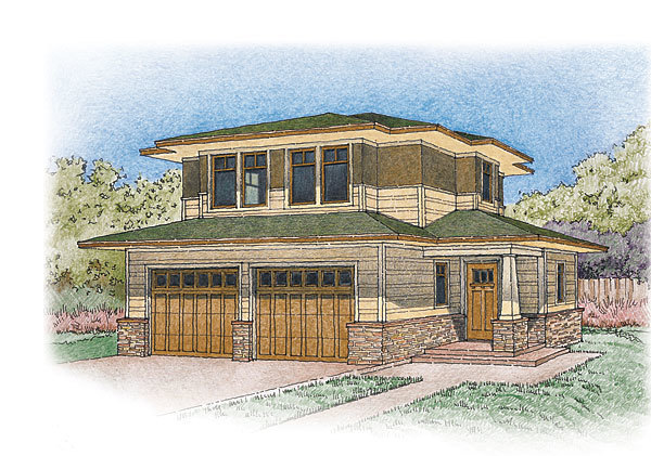 600x421 Getting Two Story Garages Right - Two Story House Sketch