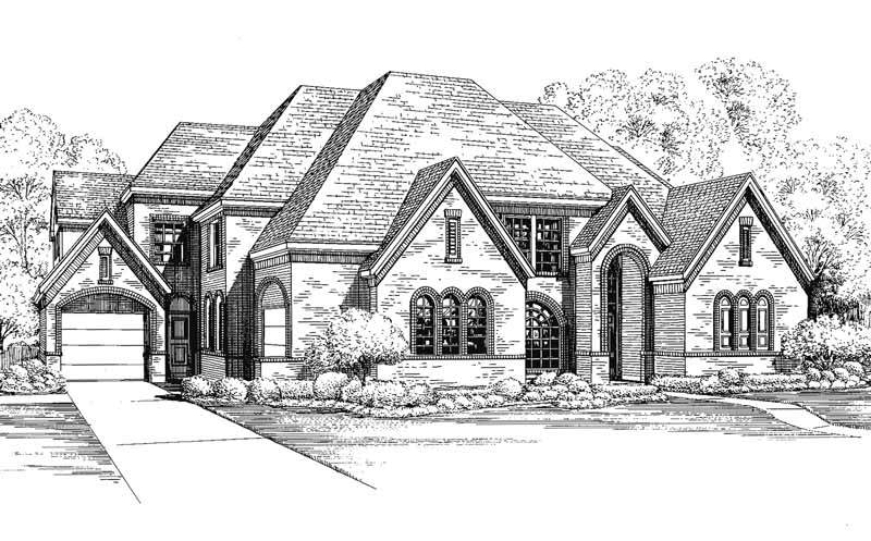 800x497 Stock House Design Plans, Online Home Floor Plan, Custom - Two Story House Sketch