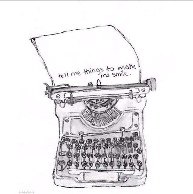 640x641 Drawn Typewriter Simple - Typewriter Sketch