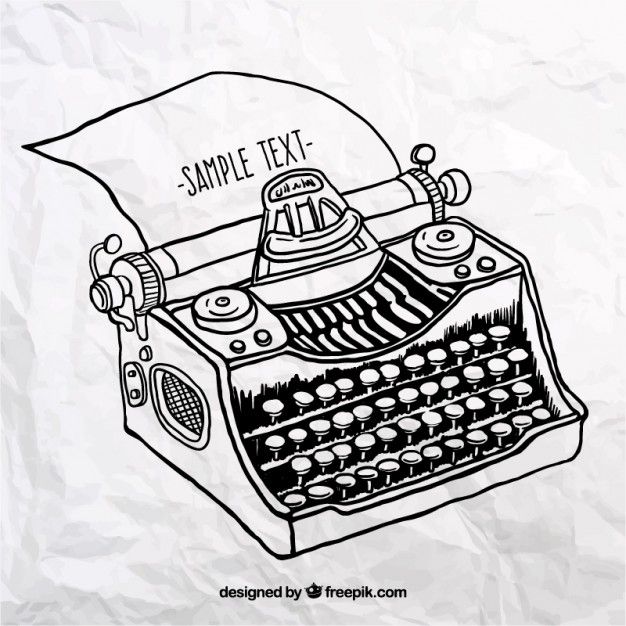 626x626 Hand Drawn Vintage Typewriter. Sketch Publishing. Vector - Typewriter Sketch