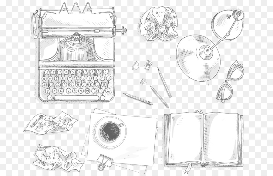 900x580 Journalist Journalism Sketch - Typewriter Sketch