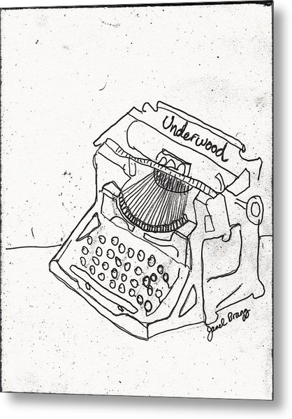 418x600 Antique Typewriter Sketch Drawing By Janel Bragg - Typewriter Sketch