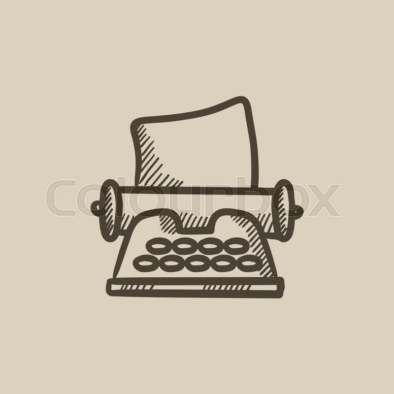 800x800 Typewriter Vector Sketch Icon Isolated On Background. Hand Drawn - Typewriter Sketch