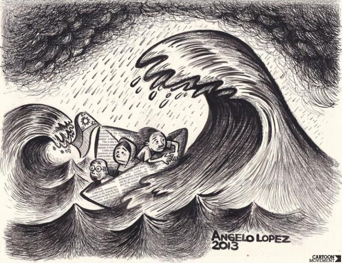 700x538 Super Typhoon In The Philippines Cartoon Movement - Typhoon Sketch