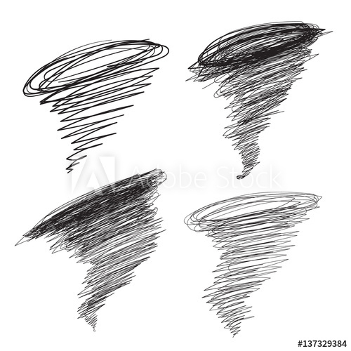 500x500 Vector Hand Drawn Hurricane Illustrations Set. Cyclone Tornado For - Typhoon Sketch