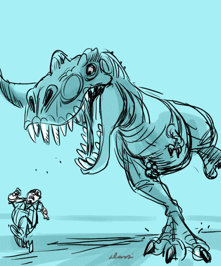 732x880 Odd Day Sketch T Rex Scribble, Scrabble, Babble - Tyrannosaurus Rex Sketch